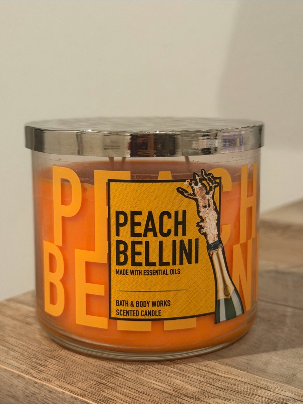 Bath & Body Works Peach Bellini 3 Wick Candle